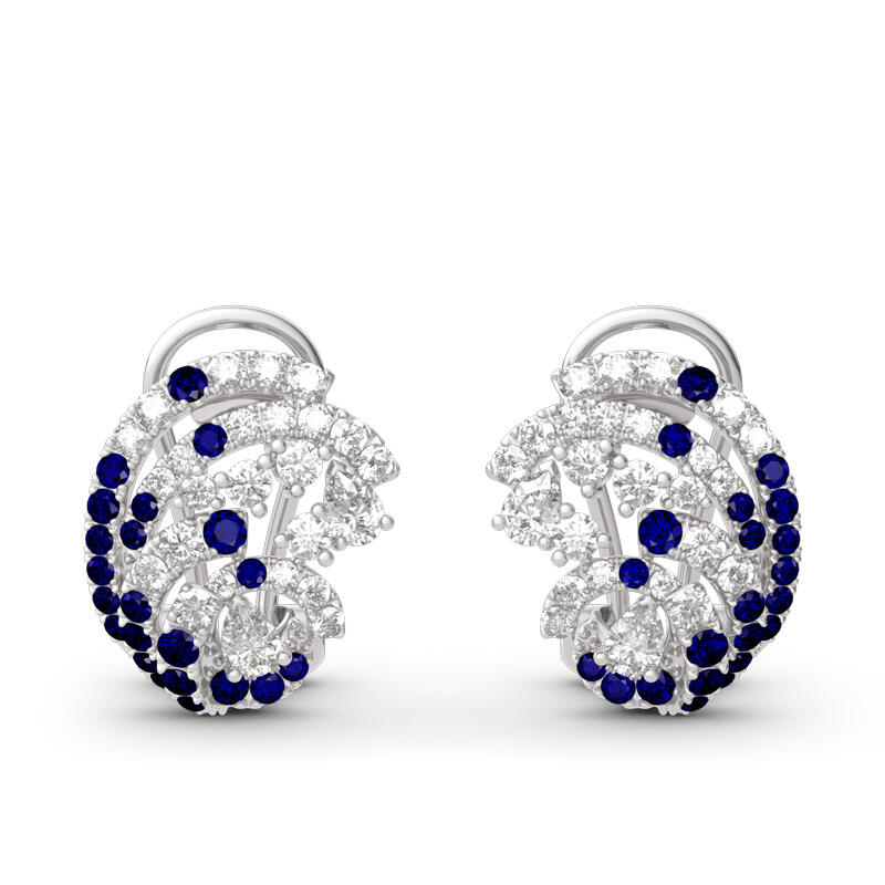 Jeulia Ocean Wave Sterling Silver Stud Earrings