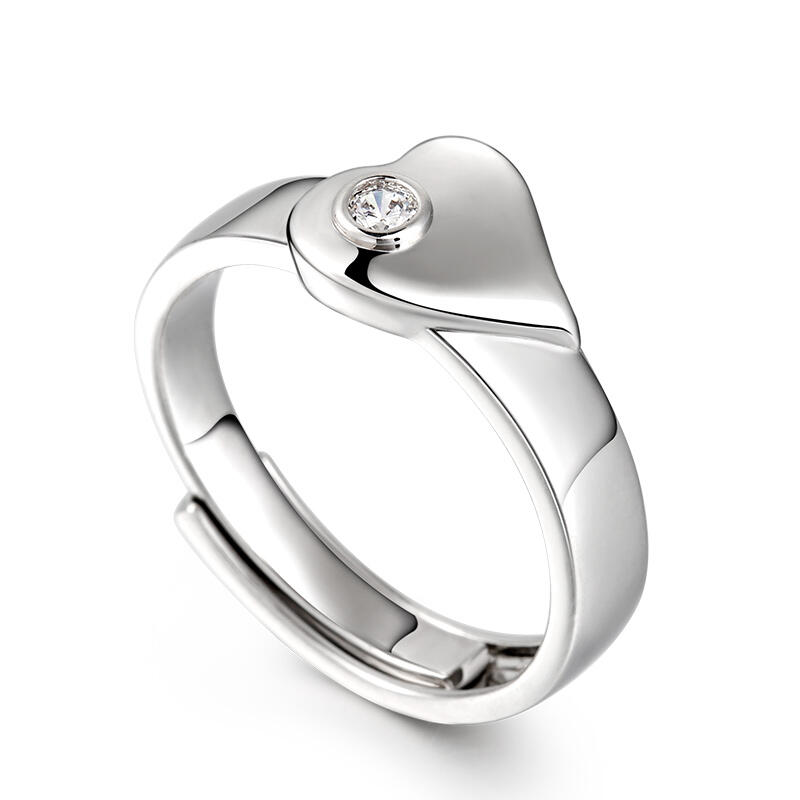 Jeulia "Prawdziwa miłość" Serce Regulacja Sterling Silver Pierścień dla kobiet