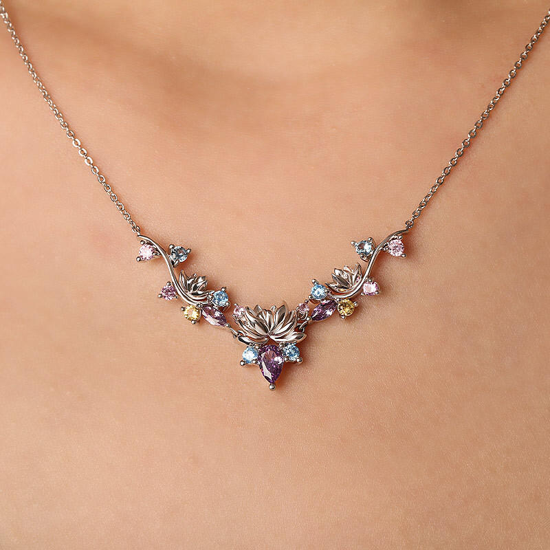 "Tender in The Night" Pear Cut Cluster Necklace