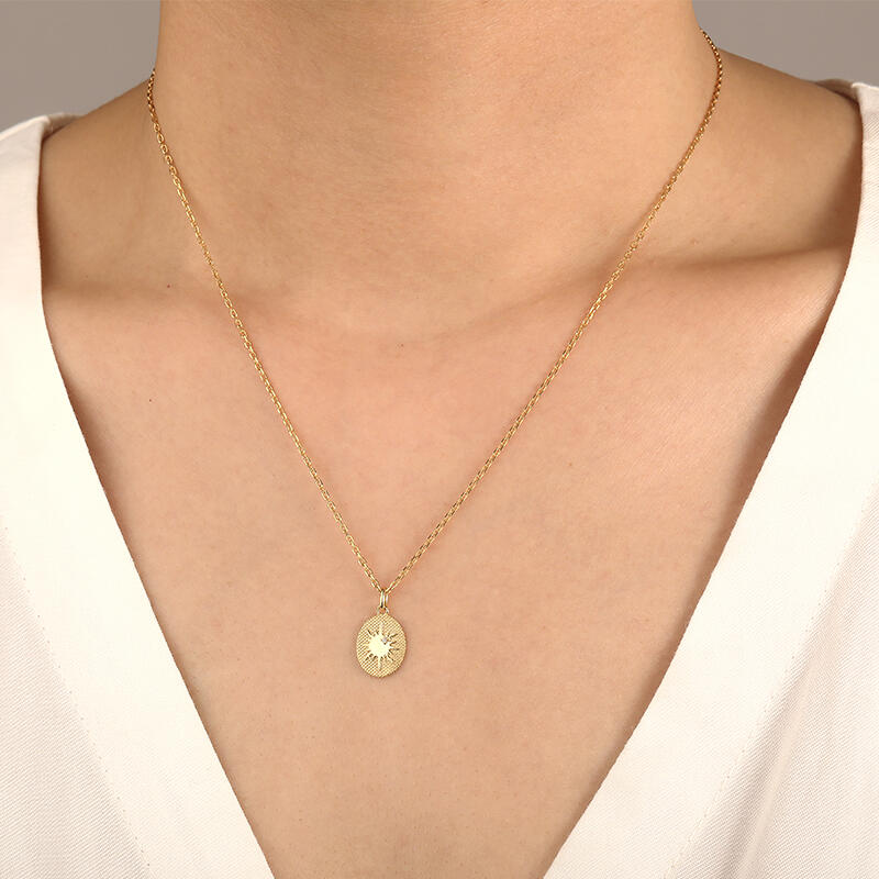 "Let the Sun Shine on Your Soul" Round Cut Necklace