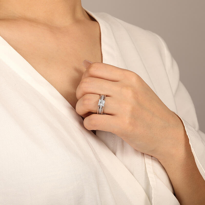 "Be My Valentine" Princess Cut Bridal Set