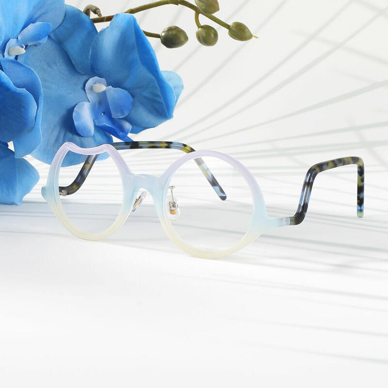 Audition Runde Blaue Brille