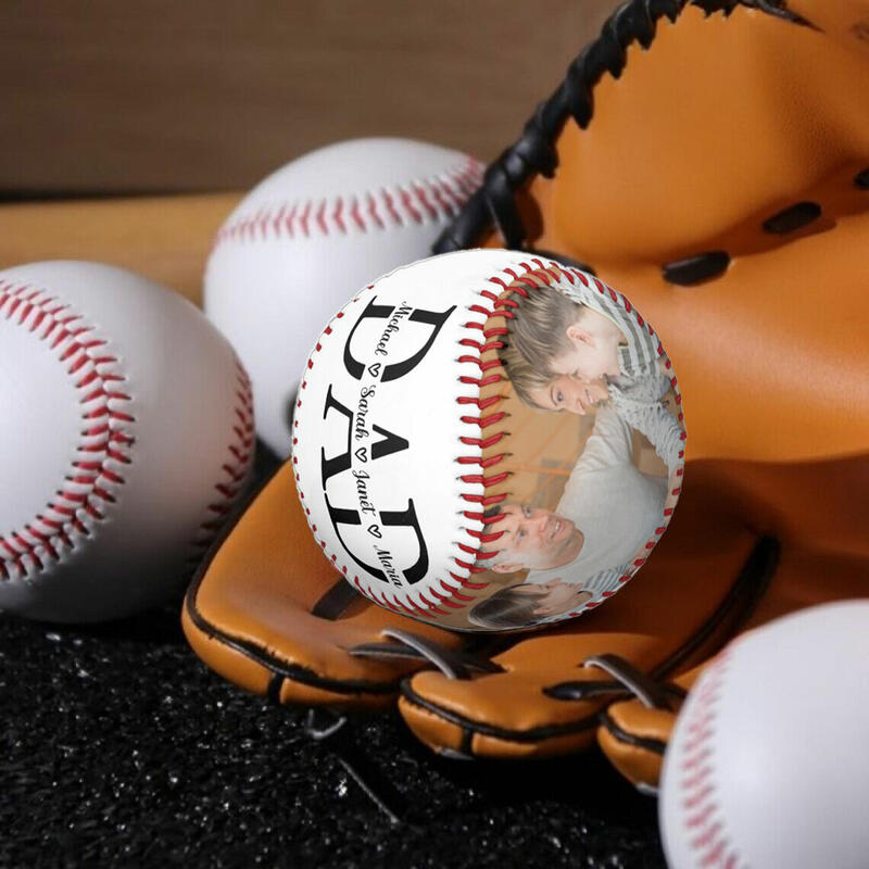 Customized Baseball Add Names and Photo Gift for Dad - Drawmade.com