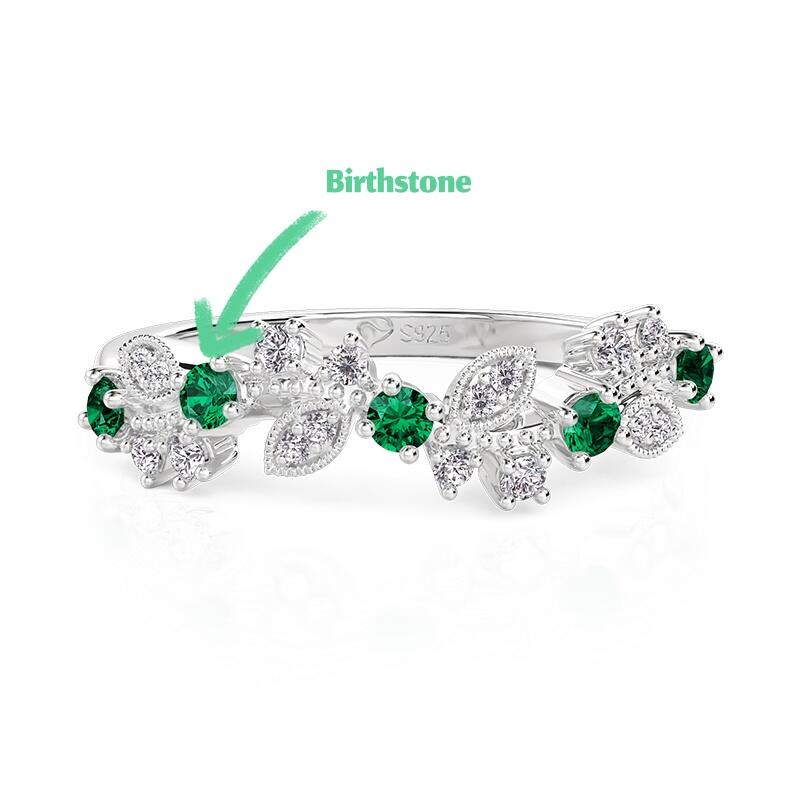 Jeulia Botanical Elements Custom Birthstone Ring