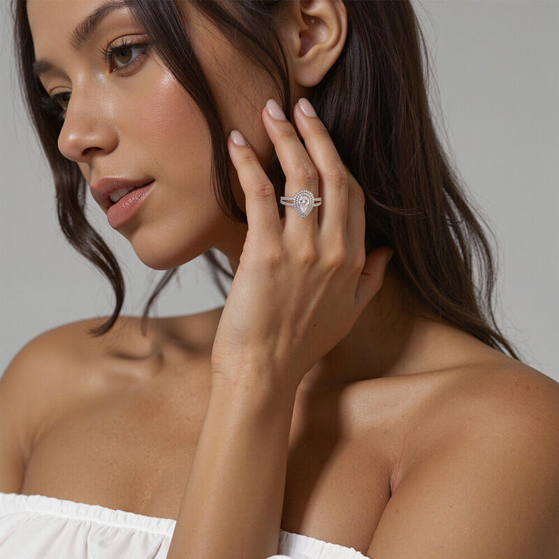 "Unerwiderte Liebe" Birnenform-Schnitt Verlobungsring