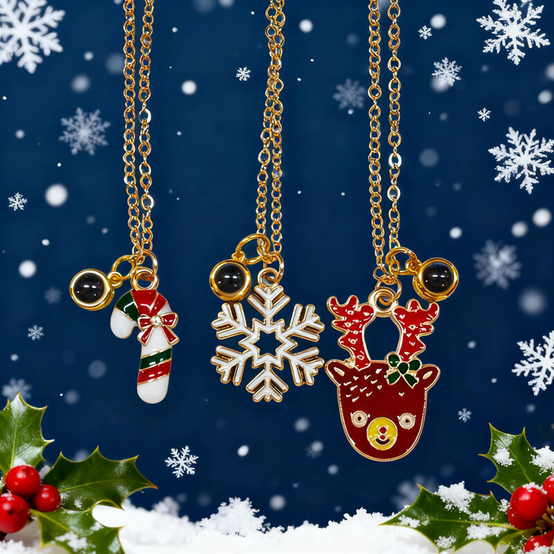 Personalized Christmas Projection Image Necklace Gift for Girls