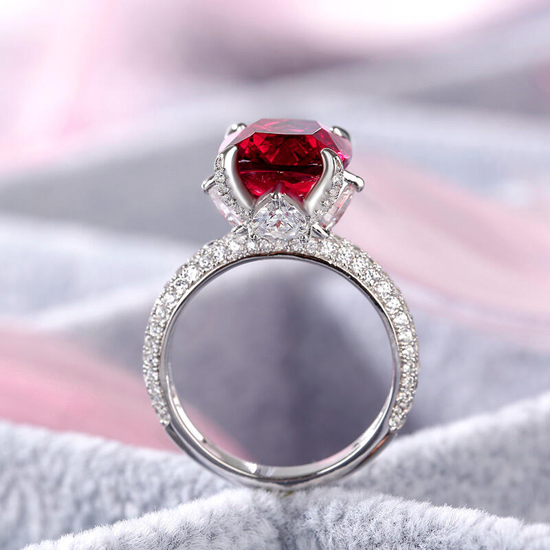Jeulia Classic Cushion Cut Sterling Silver Ring