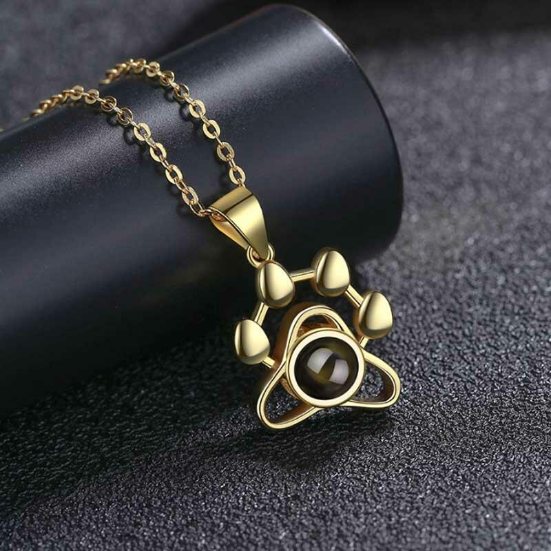 Personalized Photo Projection Necklace - Pet Paw