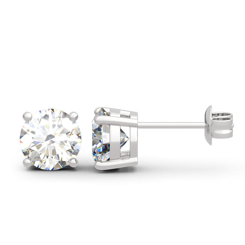 Jeulia Classic Round Cut Sterling Silver Stud Earrings