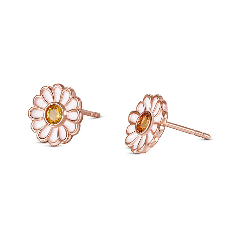 Jeulia "Small Daisy" Sterling Silver Children's Earrings