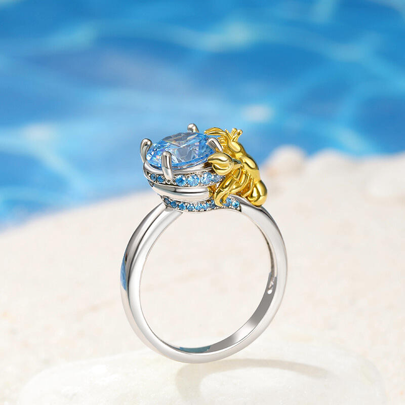 Jeulia Hug Me "Hermit Crab" Round Cut Sterling Silver Ring