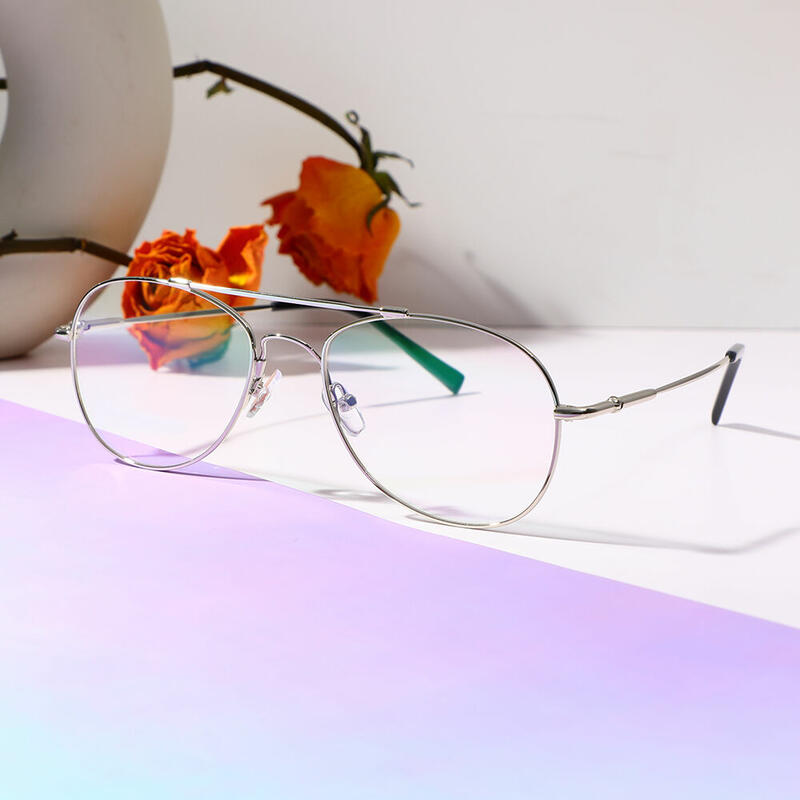 Effie Aviator Silver Glasses