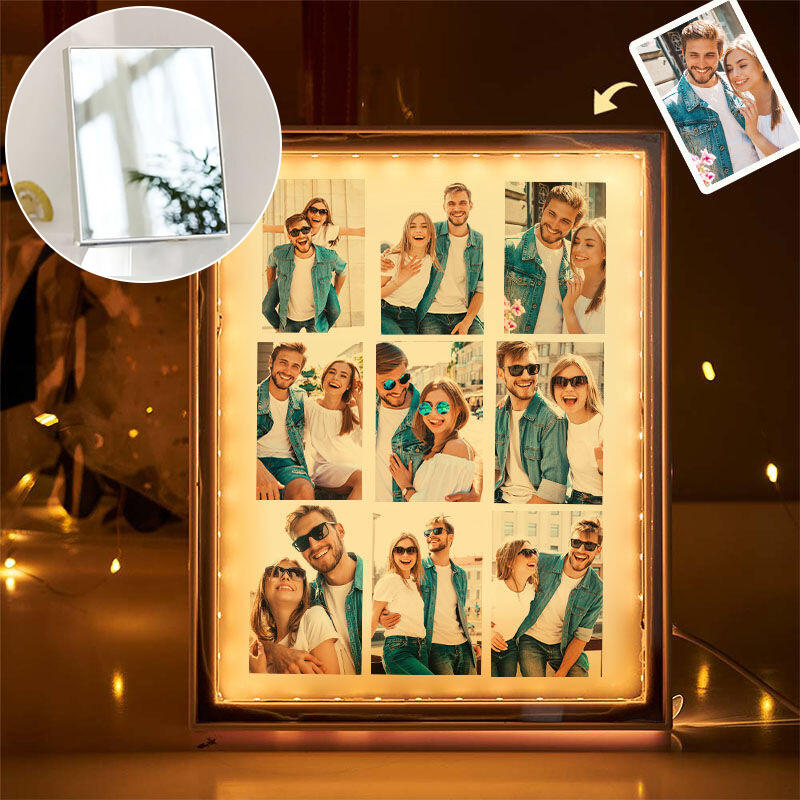 Personalized Picture Mirror Lamp Simple Present for Your Love