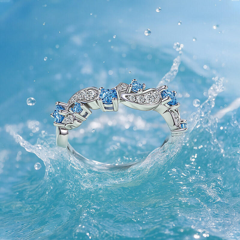 Jeulia Bague Vague avec Pierre de Naissance Personnalisée en Argent Sterling