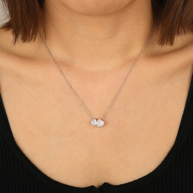 "Love's Echo" Heart Cut Toi Et Moi Necklace