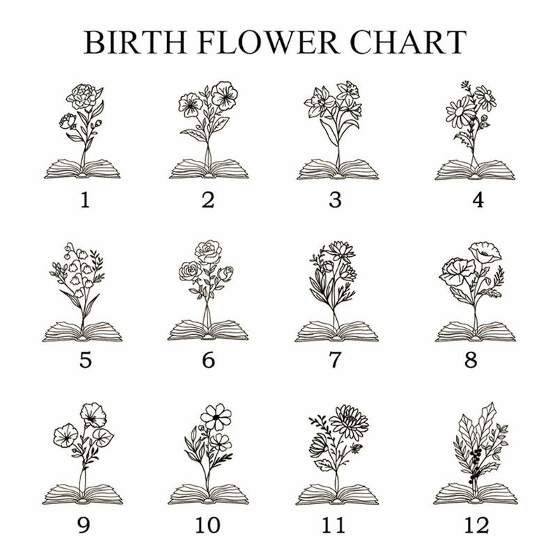 Personalized Leather Magnetic Bookmark with Engraved Birthday Flower Birthday Gift for Friends