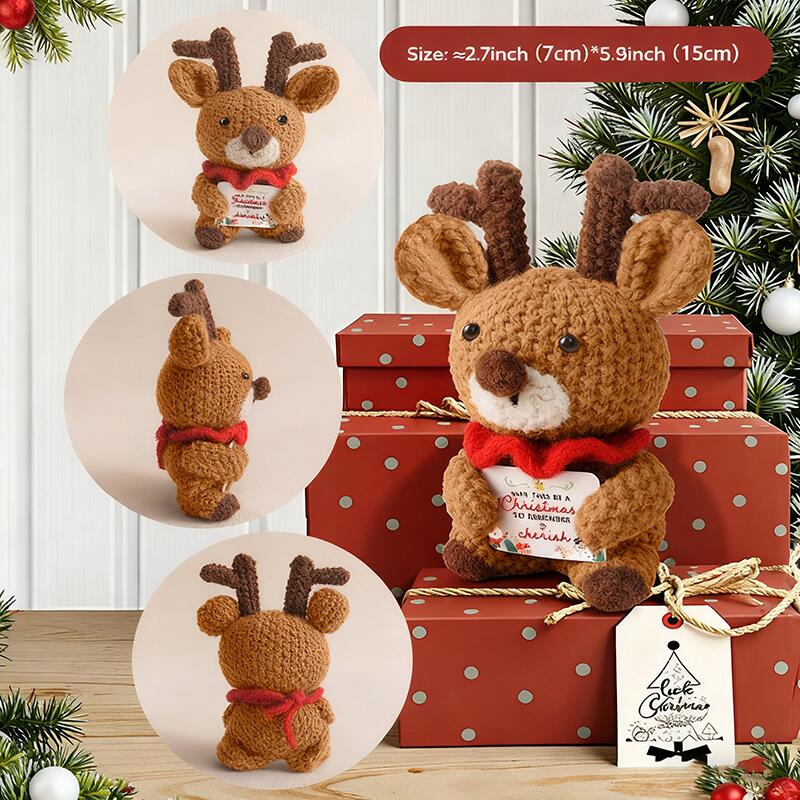 Handgefertigte Häkelkartoffel-Puppe mit positiver Energie lustiges Geschenk zu Weihnachten