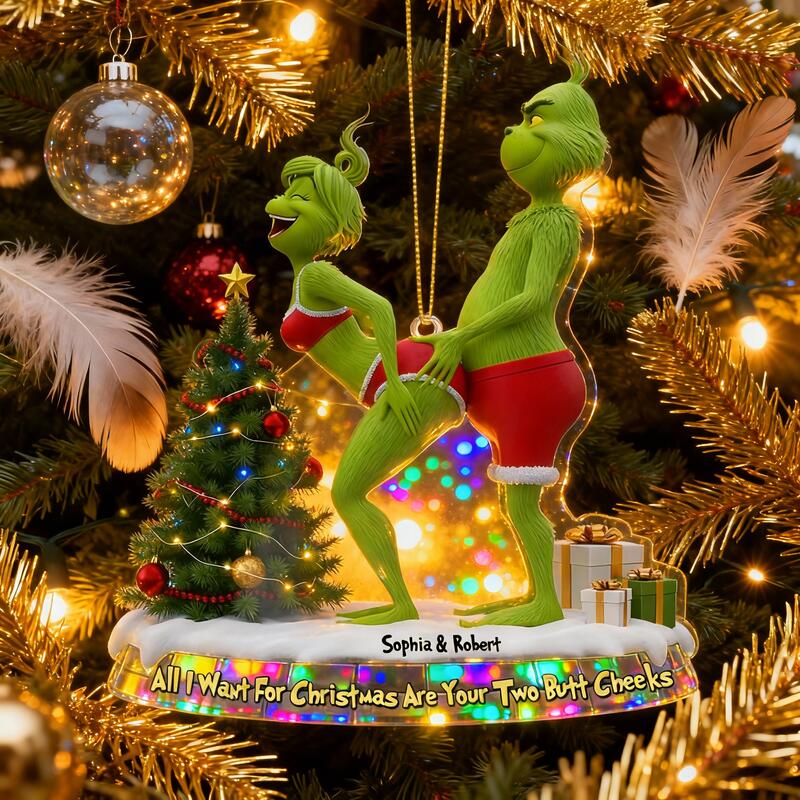 Colgante de personaje de anime verde personalizado con nombre para Navidad