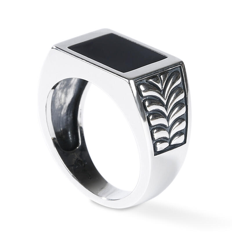 Jeulia Classic Sterling Silver Signet Ring