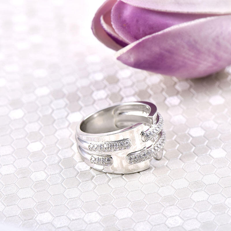 Jeulia Alianza Amplia Para Mujer De Talla Redonda En Plata De Ley