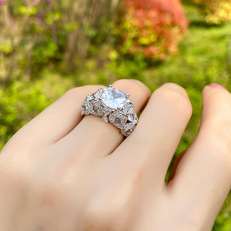 Jeulia Vintage ringdesign i kuddskär i sterlingsilver