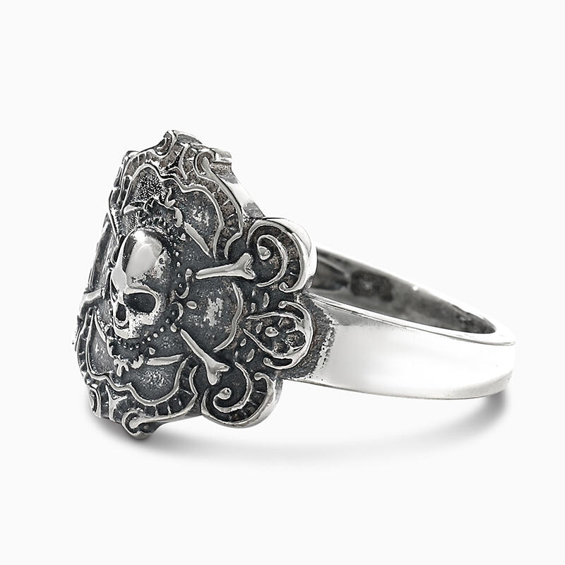 Jeulia "Gothic Style" Skull Design Sterling Silver Ring