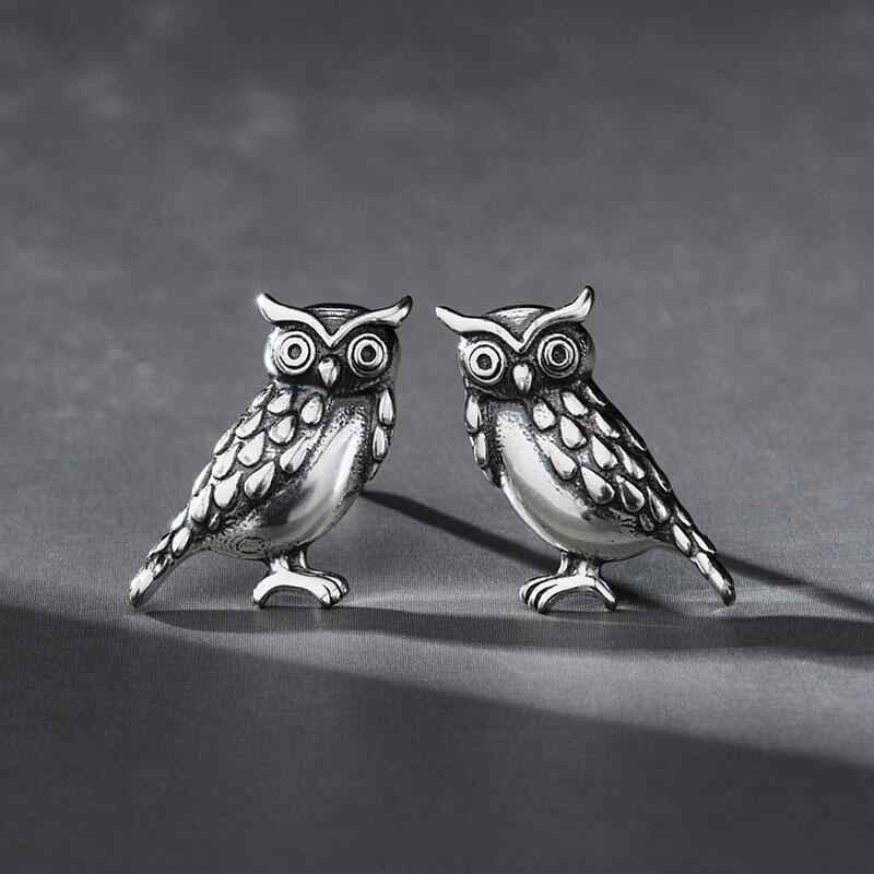Jeulia "Wisdom Owl" Sterling Silver Earrings