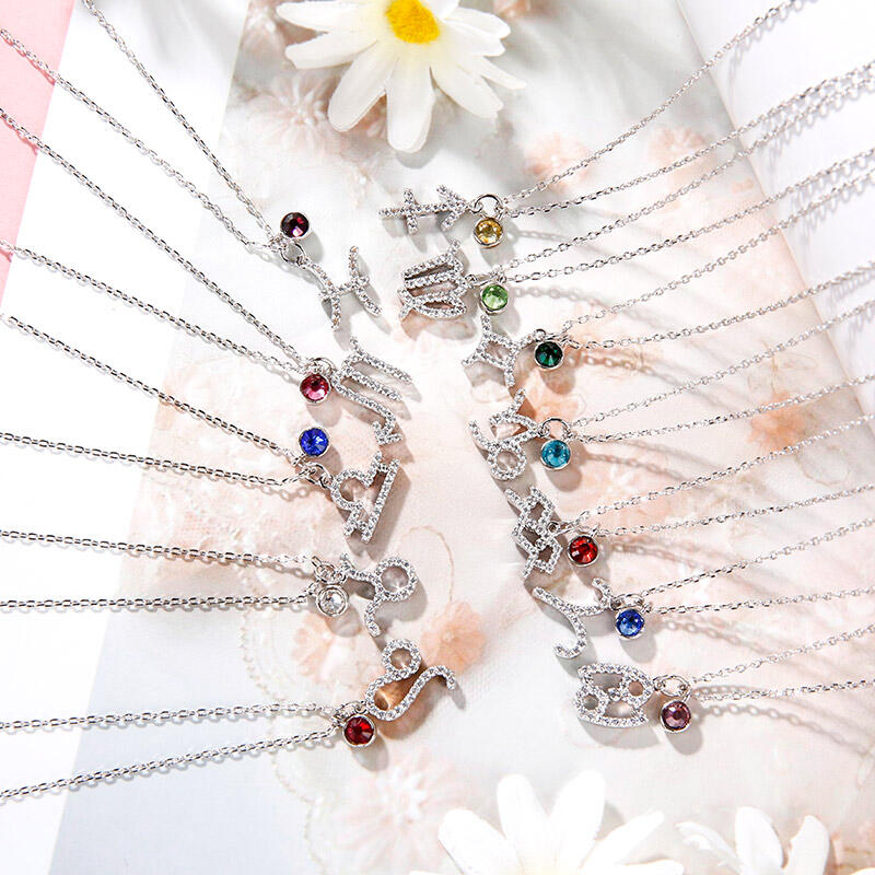 Jeulia Constellation Sterling Silver Personalized Necklace With Birthstone