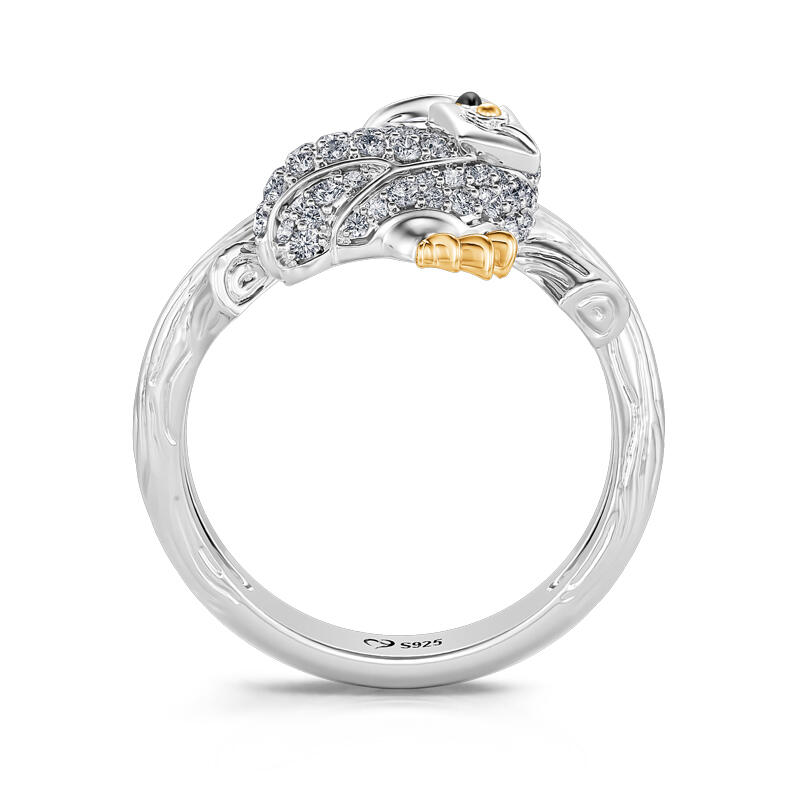 Anillo vintage clásico de plata de ley con forma de búho