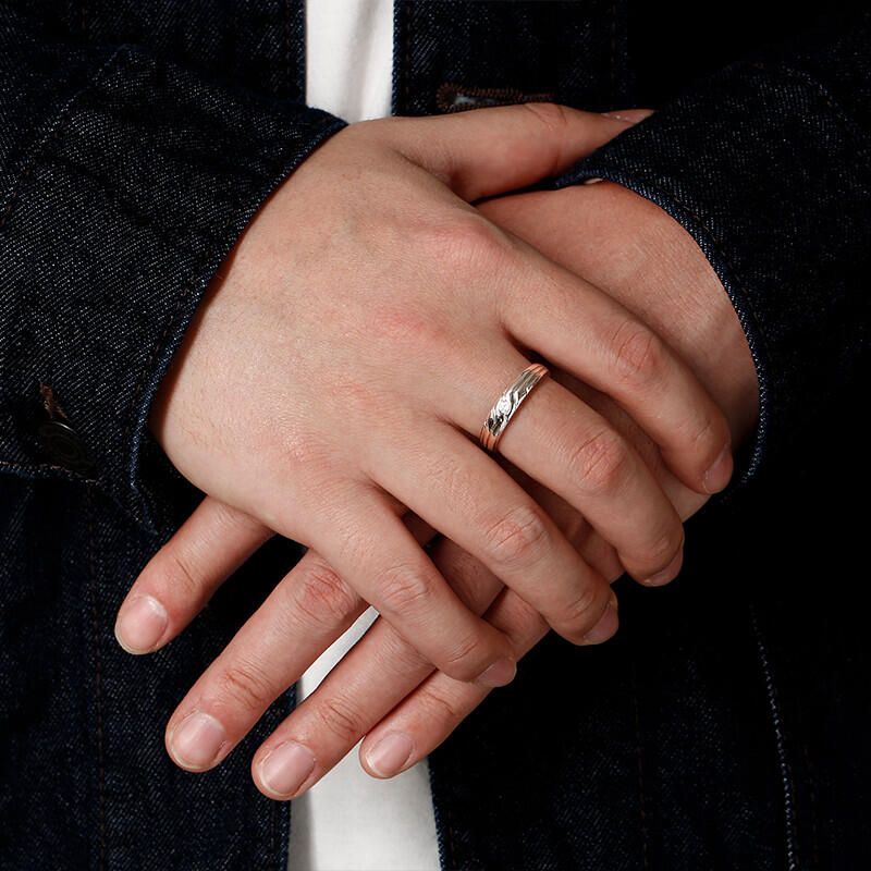 "My Hope My Inspiration " Asymmetric Men's Wedding Ring