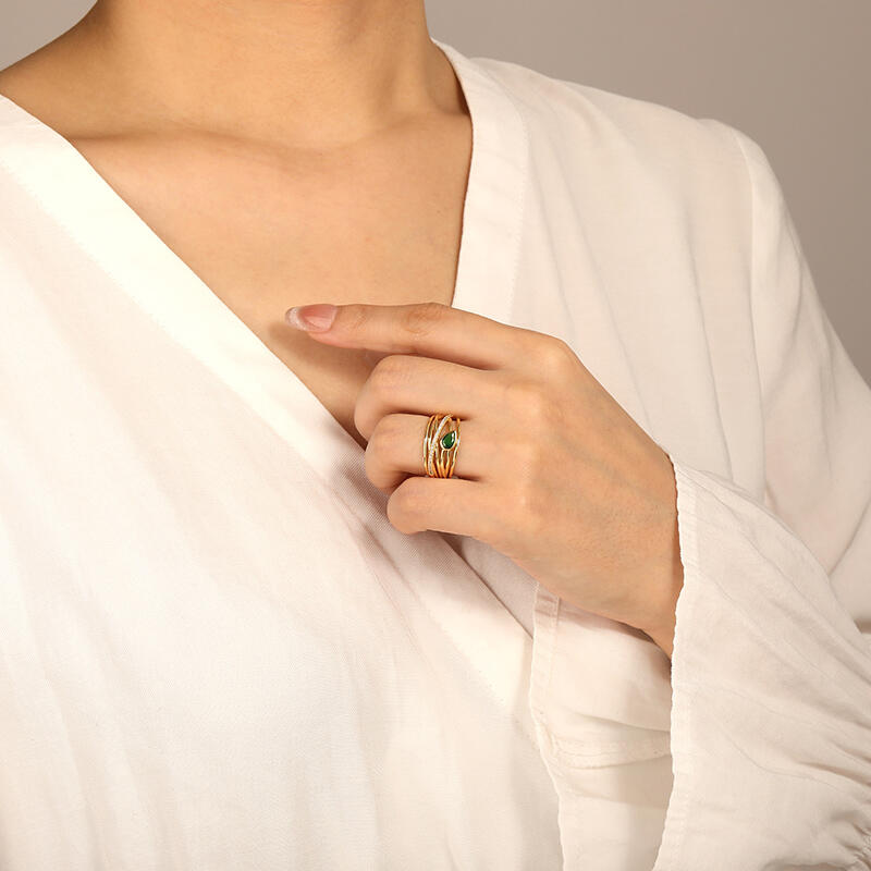 "Treasured Dew" Pear Cut Ring