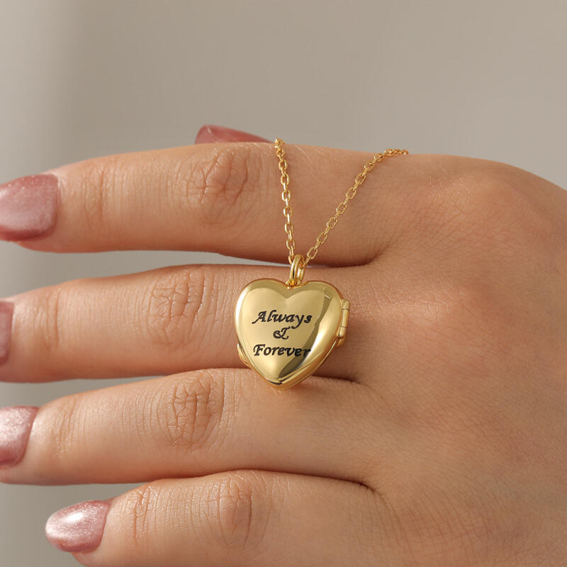 Jeulia Collier Médaillon Cœur Photo Personnalisé avec Gravure Câlin chaleureux