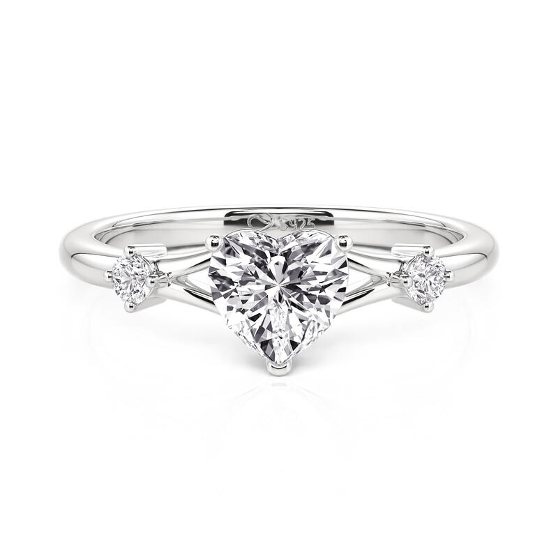 Jeulia Classic Heart Cut Split Shank Engagement Ring