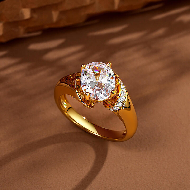 Jeulia Galaxy Surround Oval Cut Bypass Engagement Ring