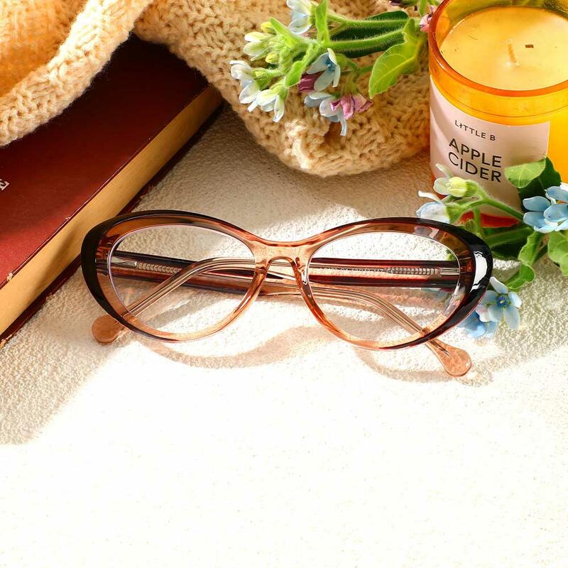 Occhiali da Vista Vogt Cat Eye Marrone 