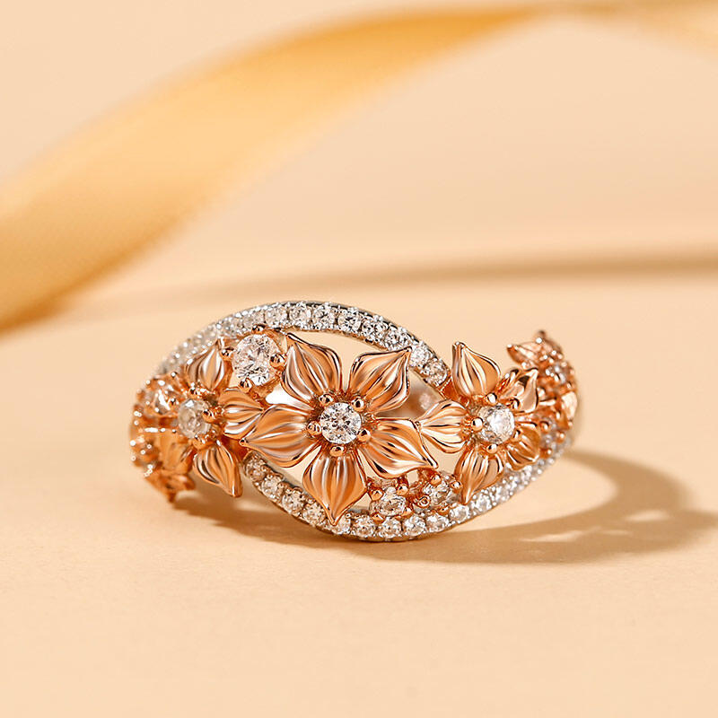 Jeulia Floral Sterling Silver Women's Band