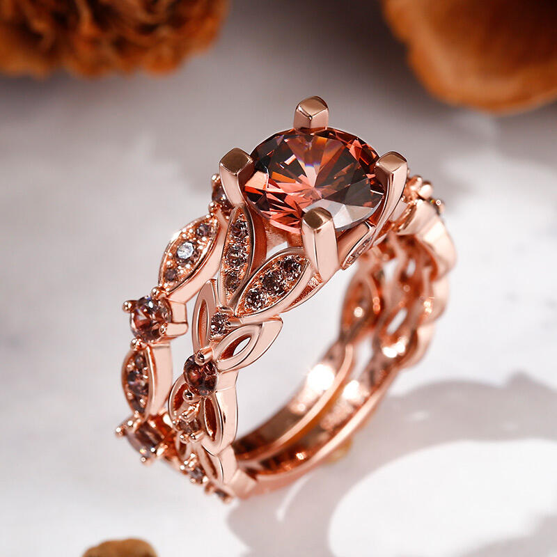 Jeulia Butterfly Round Cut Sterling Silver Ring Set