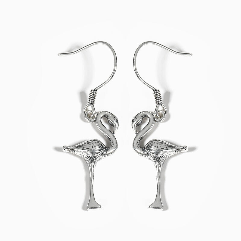 Jeulia "Tropical Flamingo" Sterling Silver Earrings