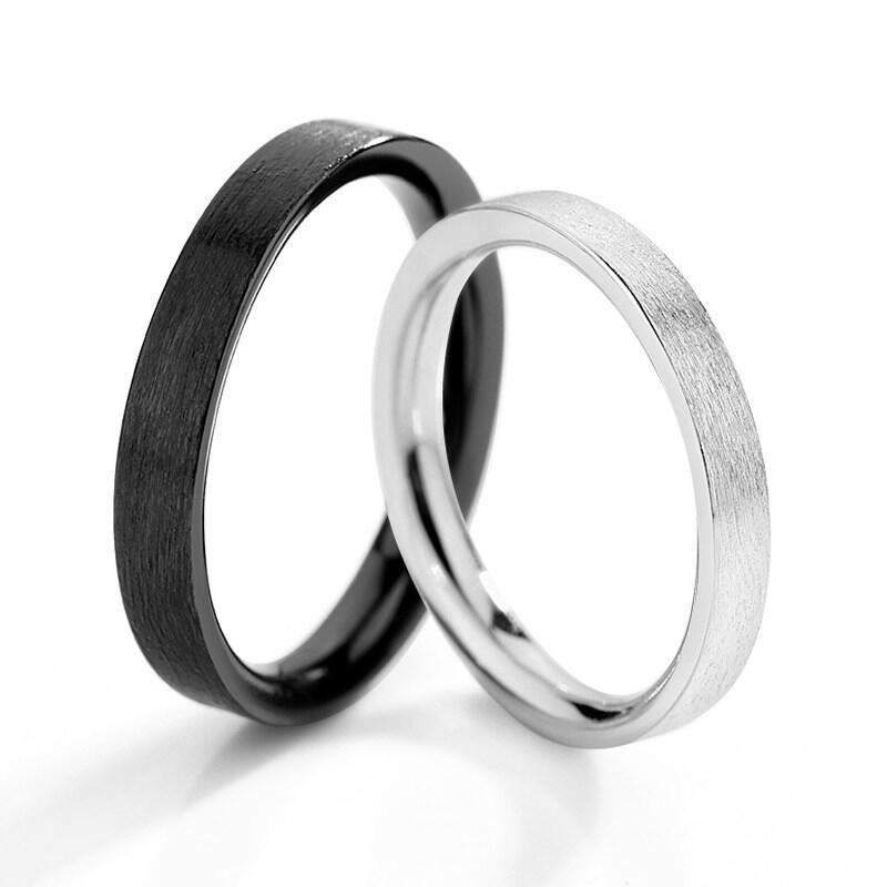 Jeulia Simple Sterling Silver Couple Rings