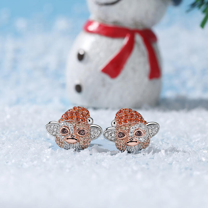 Jeulia Boucles d'oreilles Petit monstre maléfique Design mignon Argent Sterling