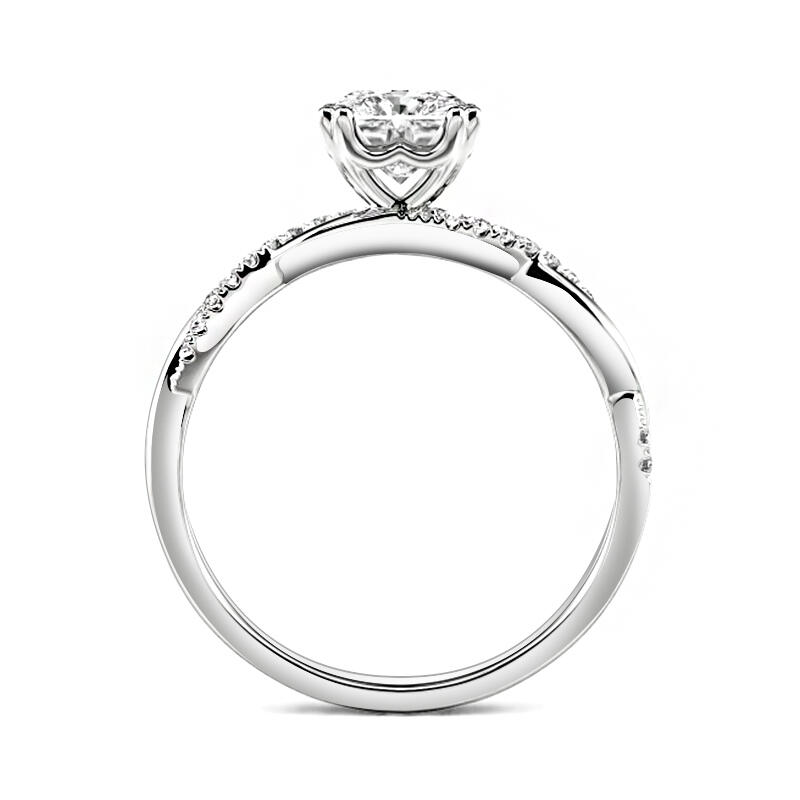 Jeulia Twist Cushion Cut Sterling Silver Engagement Ring