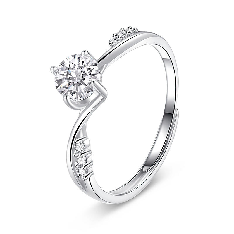 Jeulia Bague réglable Torsade Coupe Ronde Argent Sterling