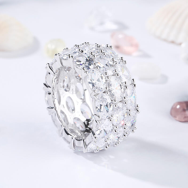 Jeulia Anillo De Infinito De Talla Ovalada En Plata De Ley