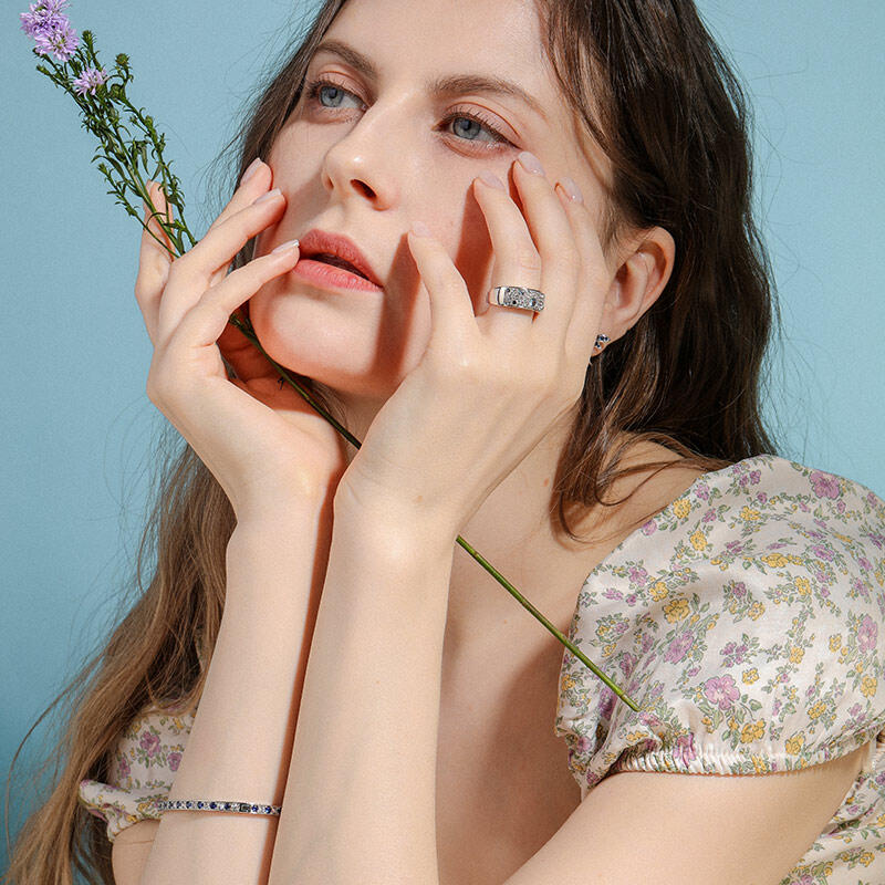 Jeulia Bague Femme Paysage dans Galaxie en Argent Sterling à Coupe Ronde