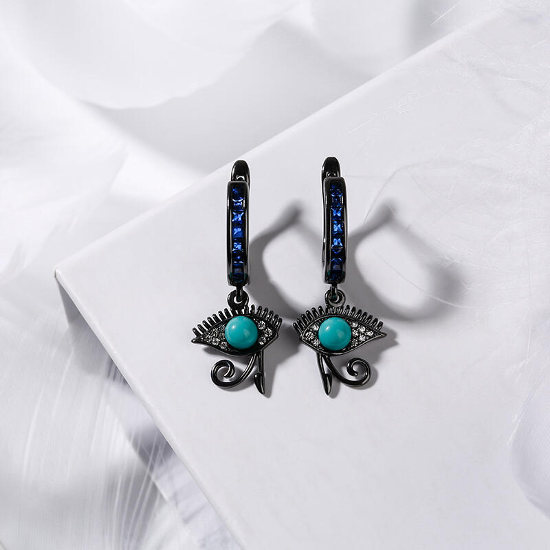 Jeulia Brincos olho de demônio olho azul e design de diamante