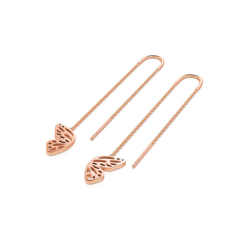 Jeulia "Butterfly Wing" Sterling Silver Threader Earrings