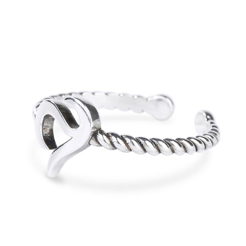 Jeulia Logo Shape Commemorative Women's Sterling Silver Open Ring