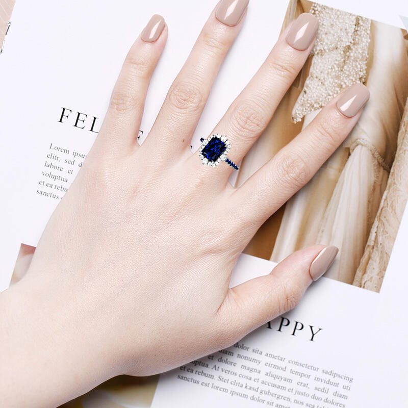 "Amazed by You" Radiant Cut Halo Engagement Ring