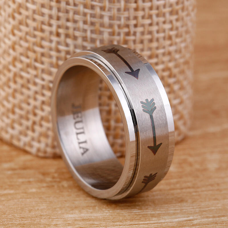 Jeulia Rotatable Arrow Stainless Steel Men's Band