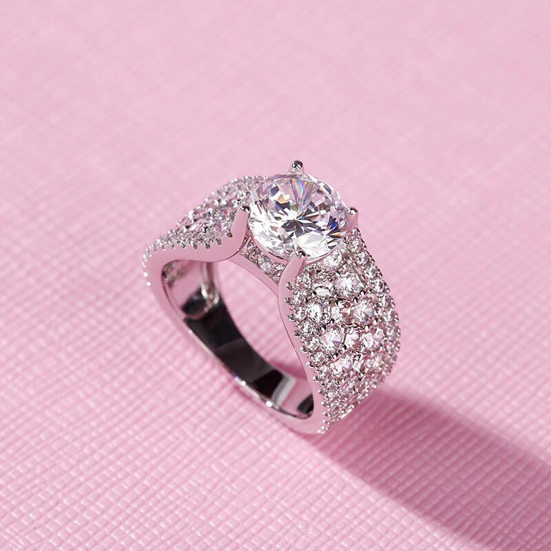 Jeulia Classic Round Cut Sterling Silver Ring